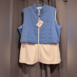 Women’s Hall of Fame-Foot Joy- light blue/white layered insulated full zip vest